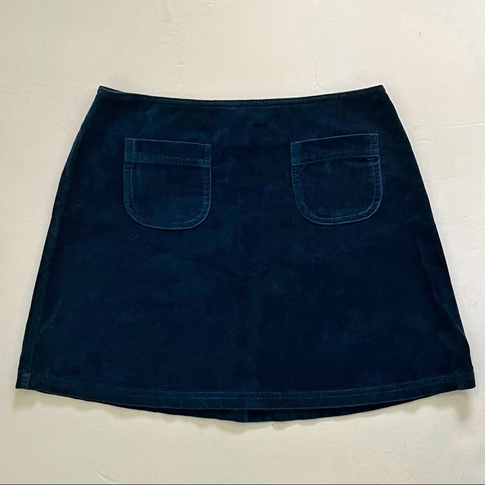Velvet A-line mini skirt